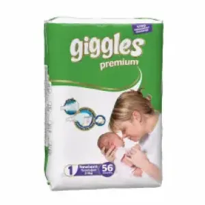 Giggles Premium Belt Eco Pack 2-5 Kg Newborn 56 Pcs L-59 (Made in Turkey)