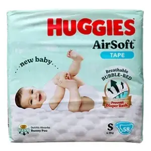 Huggies Airsoft Tape Diaper (4-8kg) - S58