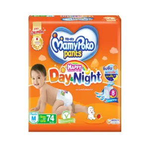 MamyPoko Pant Happy Day and Night (Boys & Girls) M 7-12 Kg (74 Pcs)_Thailand