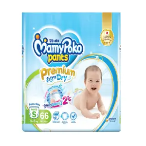 MamyPoko Premium Extra Dry Pants Diaper (Boys & Girls) S 3-8 Kg (66 Pcs)_Thailand