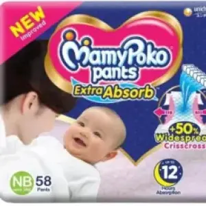 TMamyPoko Pants Newborn 0-5 Kg 58 Pcs (Made in India)