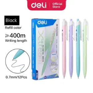 Deli Ball Point Pen Black Mini Tip 0.7Mm Q03330 12 Pes Box Pen