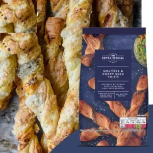 Asda Extra Special Gruyere & Poppy Seed Twists 125G 