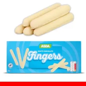 Asda White Chocolate Fingers 125G