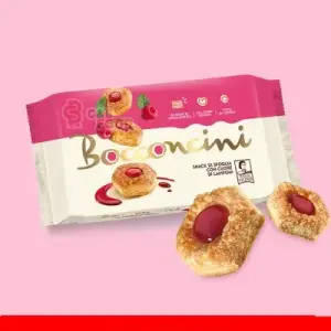 Bocconcini Snack Di Sfoglia Con Cuore Di Lamponi 100G