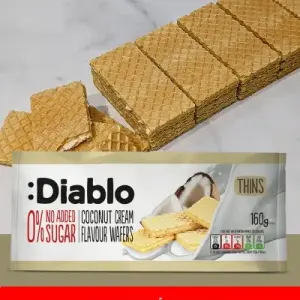 Diablo 0% No Added Sugar Coconut Cream Flavor Wafers 160G