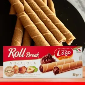 Lago Roll Break Nocciola Rolled Wafer Filled With Hazelnut Cream 80G