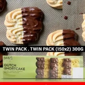 M&S Dutch Short Cake Belgian Milk Chocolate Twin Pack 300G