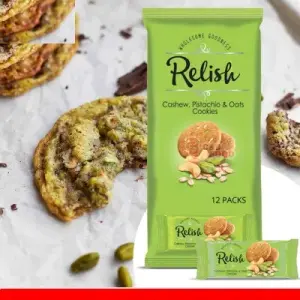 Relish Cashew, Pistachio & Oats Cookies (12packs) 504G