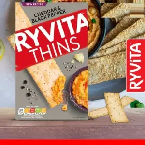 Ryvita Thins Cheddar & Black Pepper 125G