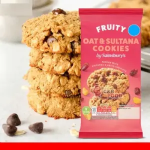 Sainsbury's Fruity Oat & Sultana Cookies 200G 