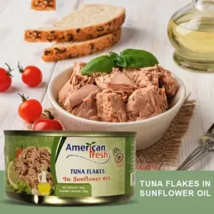 American Fresh Tuna Flakes In Sunflower Oil 185G