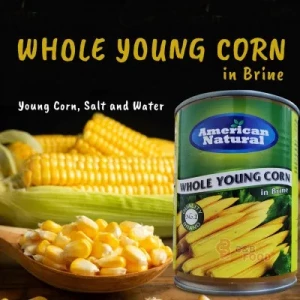 American Natural Whole Young Corn in Brine 425G