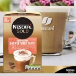 Nescafe Gold Cappuccino Unsweetened Taste Instant Coffee Beverage (Low Sugar) 113.6G