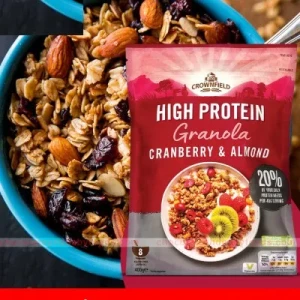 Crownfield High Protein Granola Cranberry & Almond 400gm