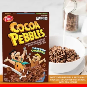 Post Cocoa Pebbles Cereal Sweetened Natural & Artificially Chocolate Flavored Rice Cereal with Real Cocoa 311G