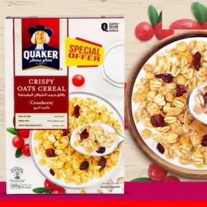 Quaker Crispy Oats Cereal Cranberry 400G