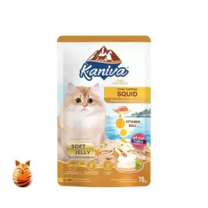 Kaniva Tuna Topping Squid Soft Jelly Cat Food 70 gm