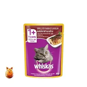 Whiskas Cat Food Grilled Saba Flavor 80 gm